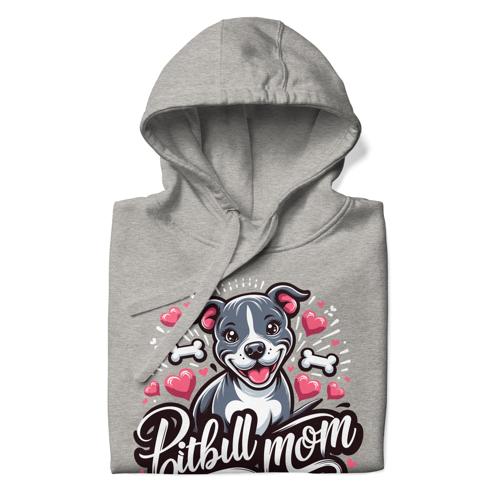 Pitbull Mom Hoodie Hearts and Bones - Pittie Choy
