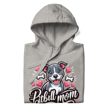 Pitbull Mom Hoodie Hearts and Bones - Pittie Choy