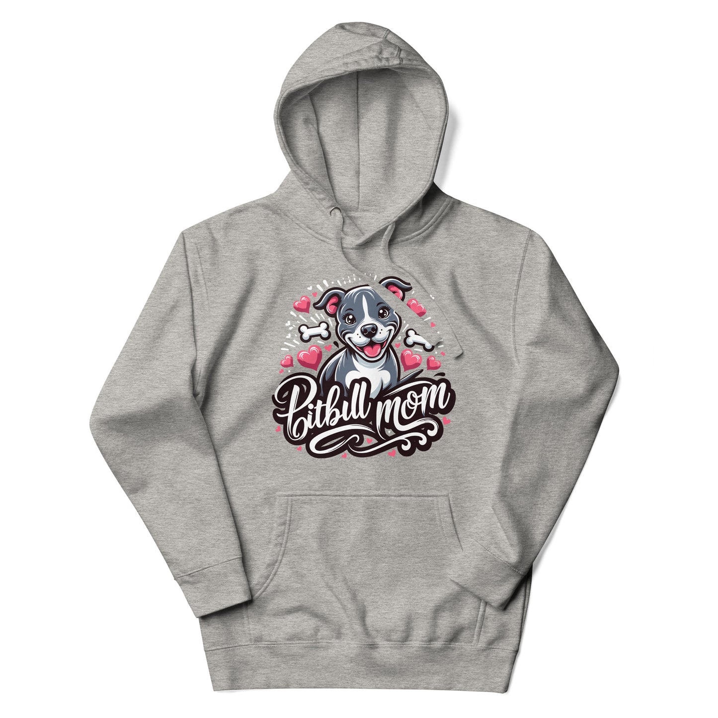 Pitbull Mom Hoodie Hearts and Bones - Pittie Choy