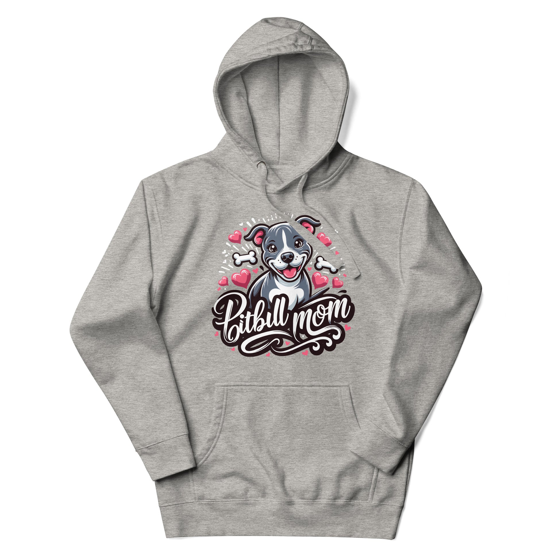 Pitbull Mom Hoodie Hearts and Bones - Pittie Choy