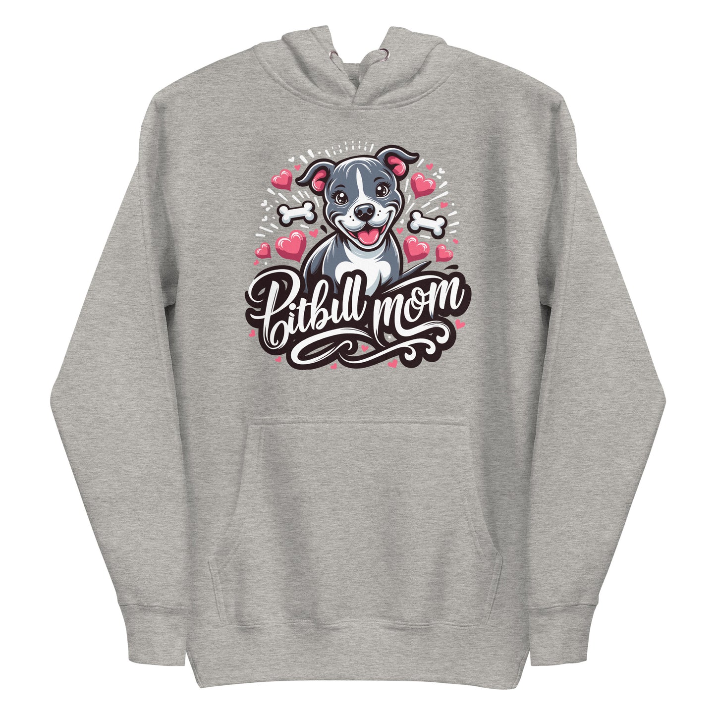Pitbull Mom Hoodie Hearts and Bones - Pittie Choy