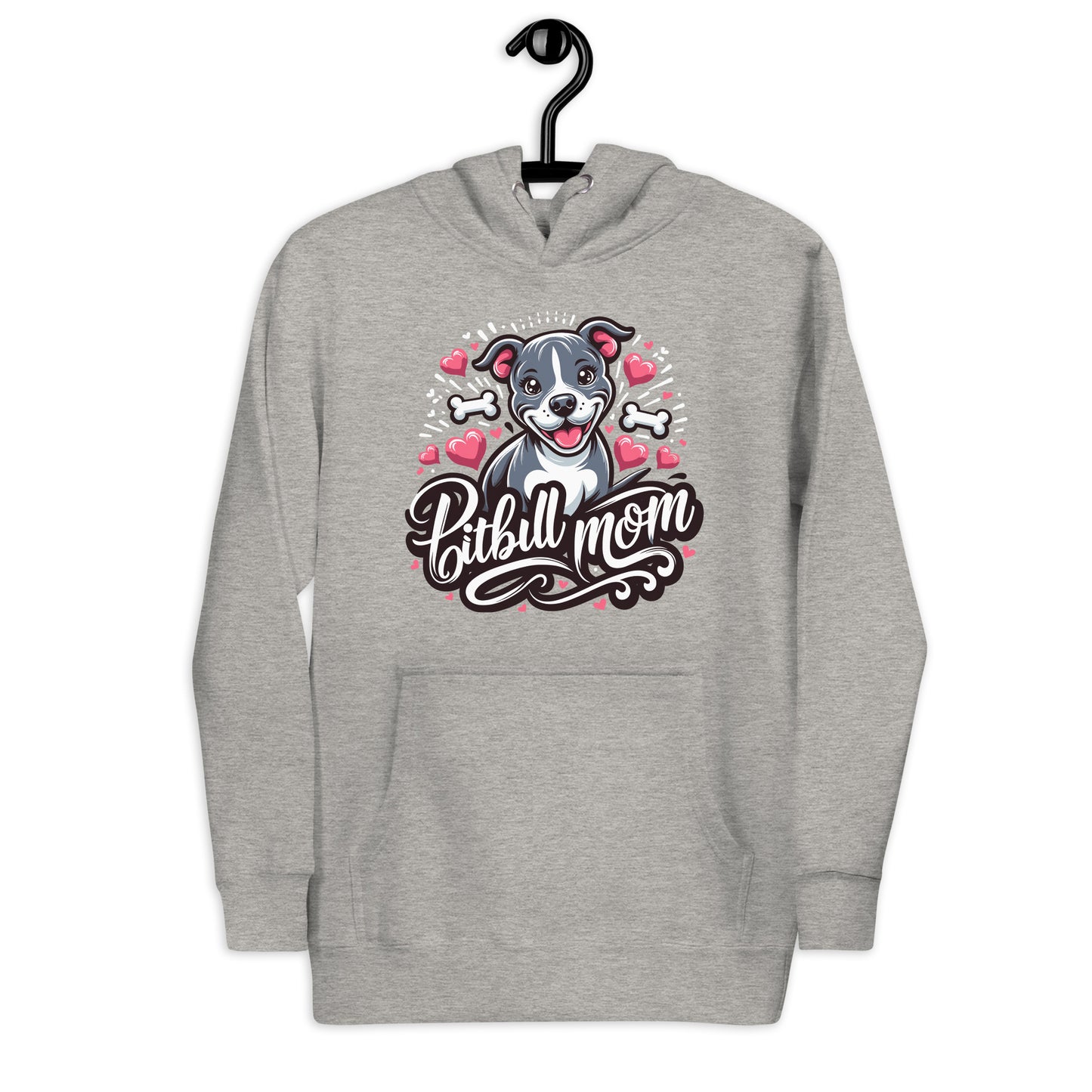 Pitbull Mom Hoodie Hearts and Bones - Pittie Choy