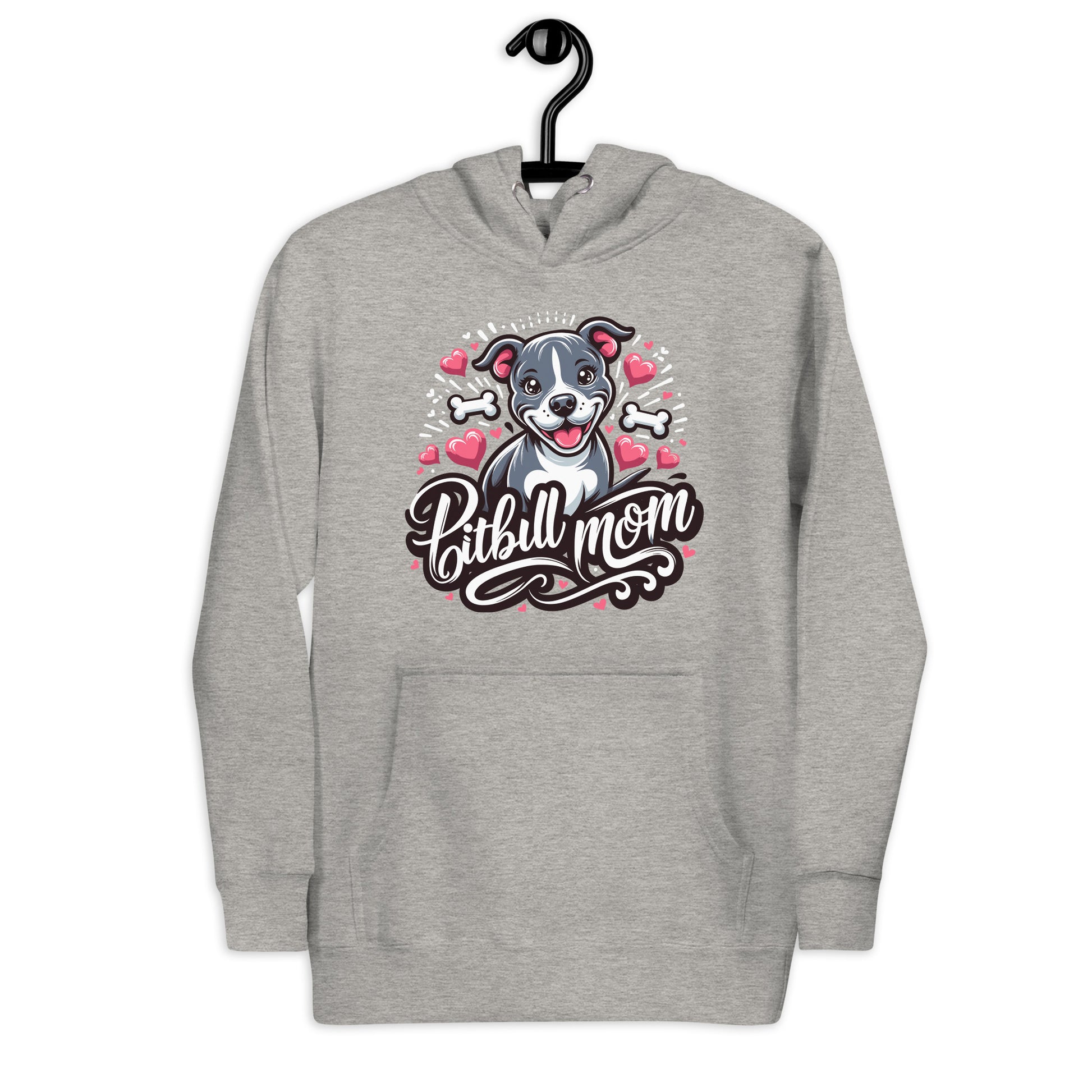 Pitbull Mom Hoodie Hearts and Bones - Pittie Choy