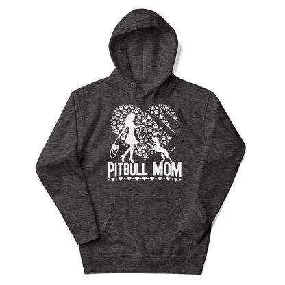 "Paws & Hearts" - Pitbull Mom Hoodie - Pittie Choy