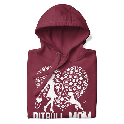 "Paws & Hearts" - Pitbull Mom Hoodie - Pittie Choy