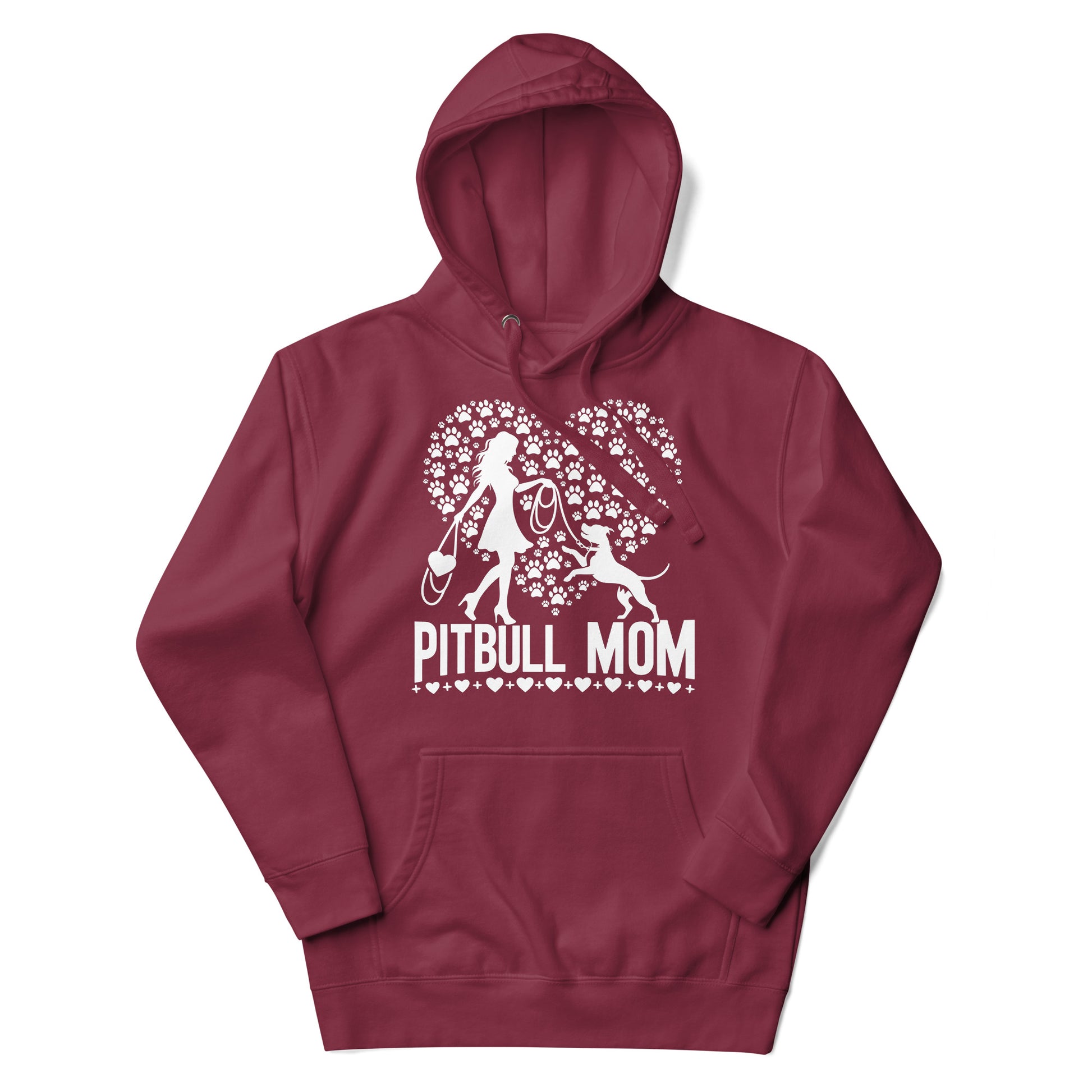 "Paws & Hearts" - Pitbull Mom Hoodie - Pittie Choy