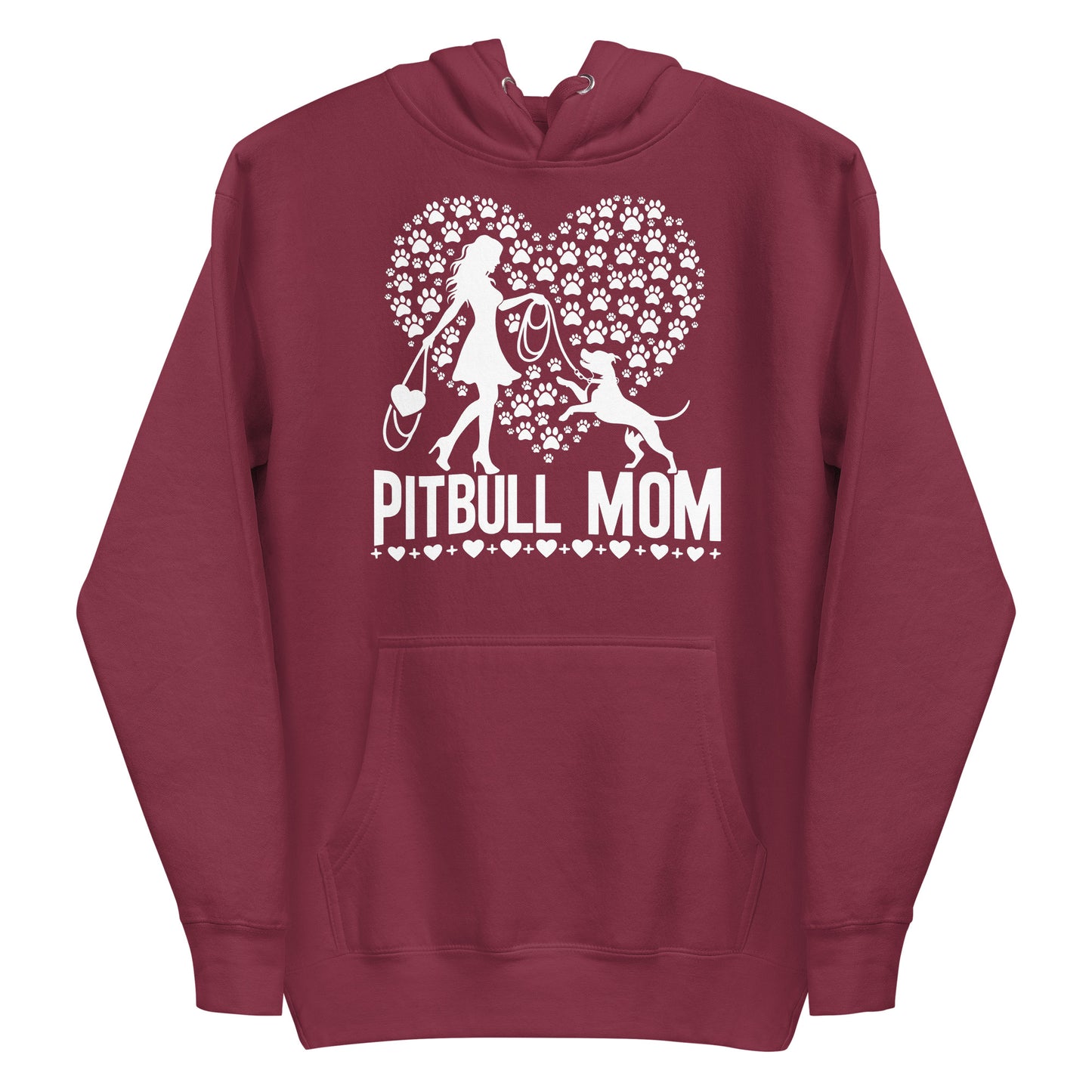"Paws & Hearts" - Pitbull Mom Hoodie - Pittie Choy