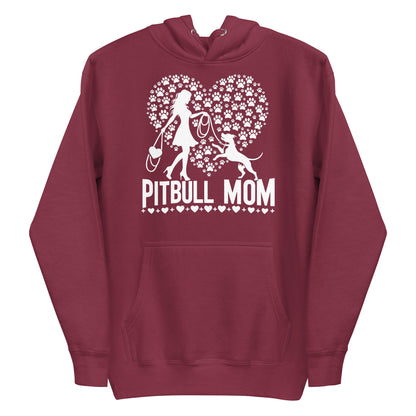 "Paws & Hearts" - Pitbull Mom Hoodie - Pittie Choy