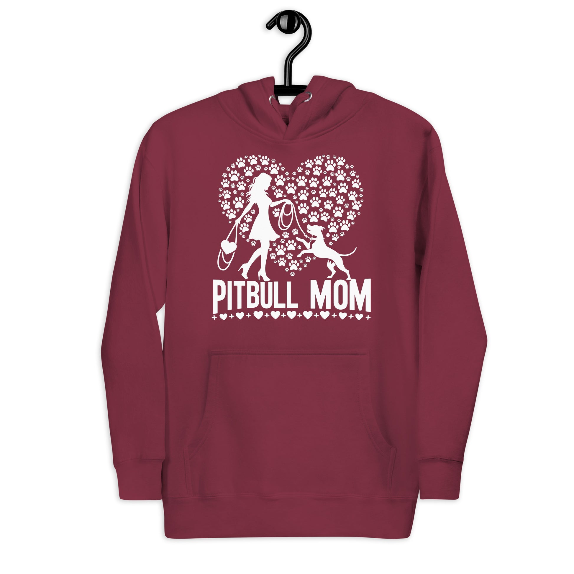 "Paws & Hearts" - Pitbull Mom Hoodie - Pittie Choy