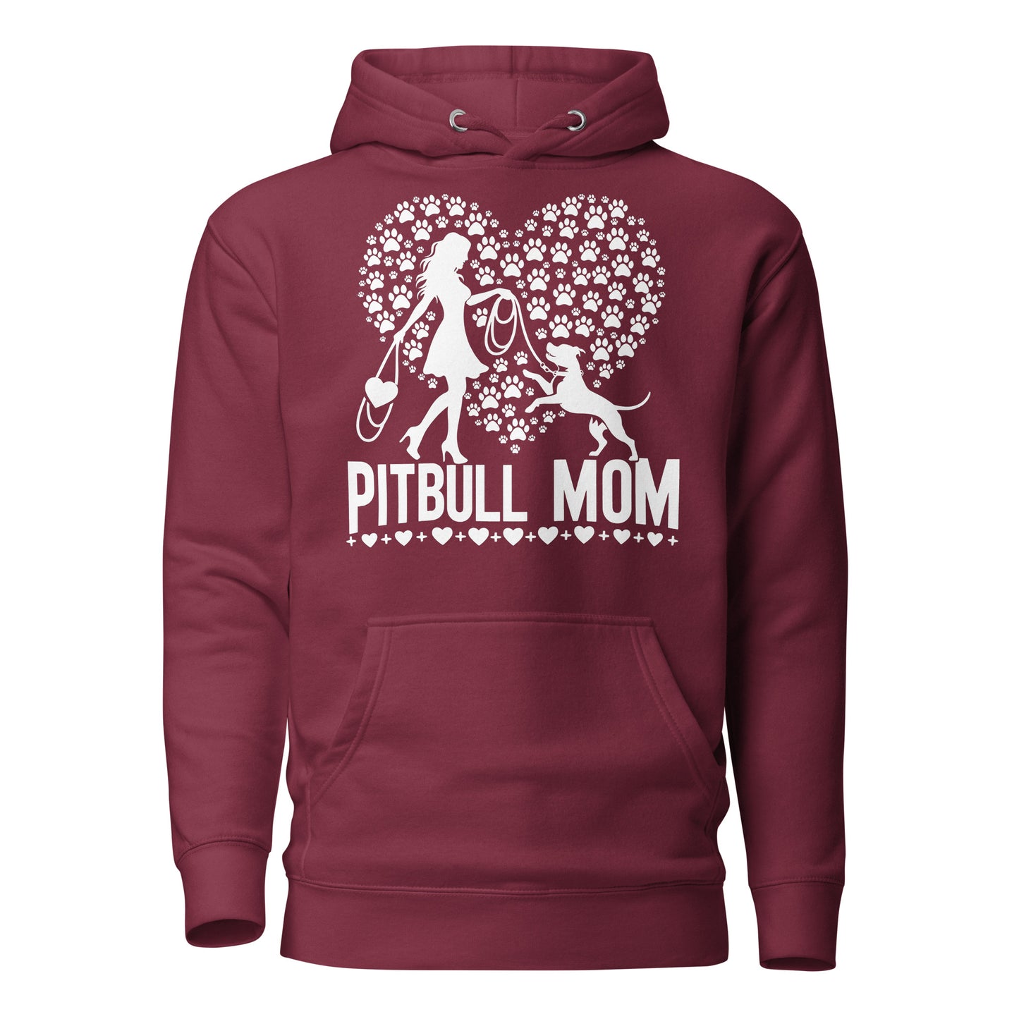 "Paws & Hearts" - Pitbull Mom Hoodie - Pittie Choy