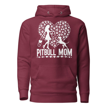 "Paws & Hearts" - Pitbull Mom Hoodie - Pittie Choy