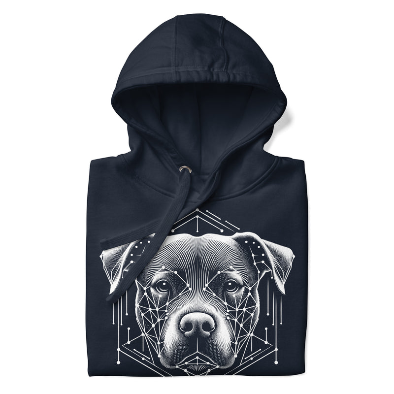 Geometric Guardian 'Don't Judge' Unisex Pitbull Hoodie