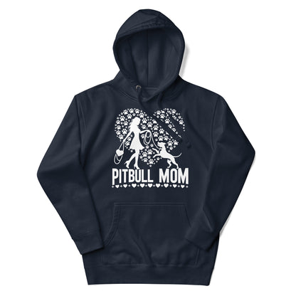 "Paws & Hearts" - Pitbull Mom Hoodie - Pittie Choy