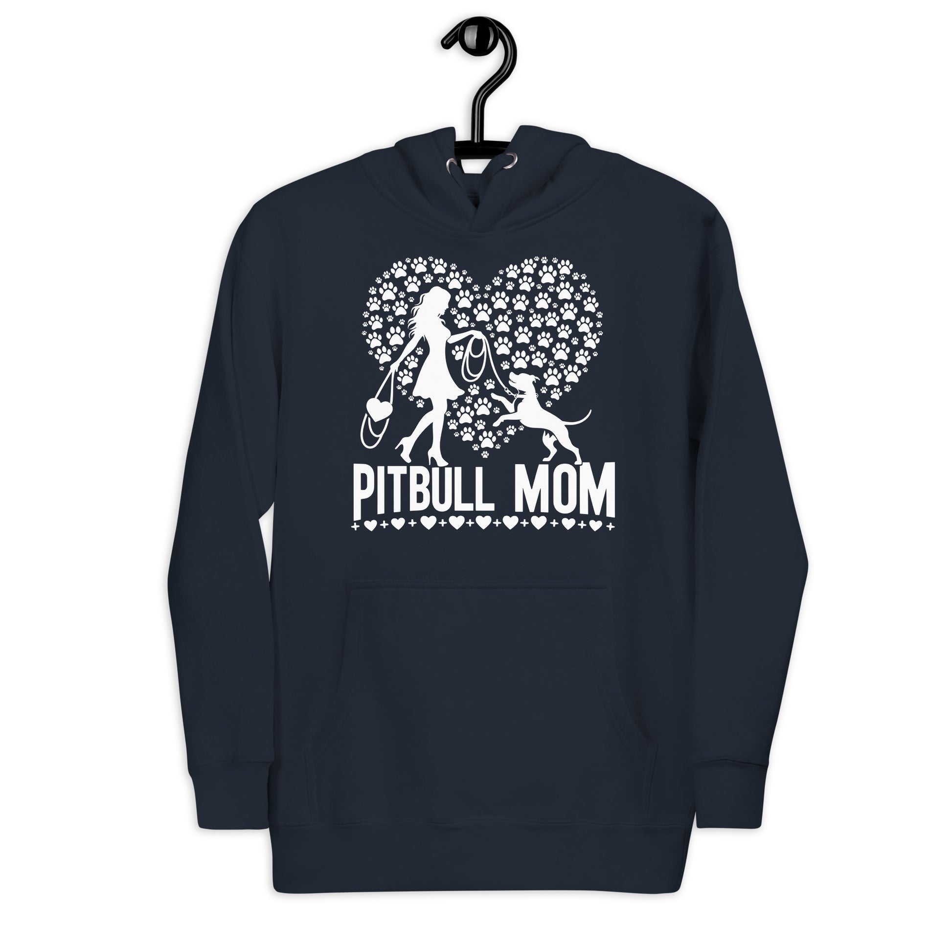 "Paws & Hearts" - Pitbull Mom Hoodie - Pittie Choy