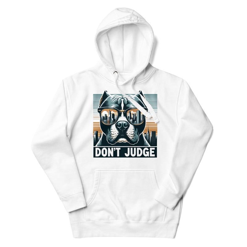 Cool Canine 'Don't Judge' Unisex Pitbull Hoodie