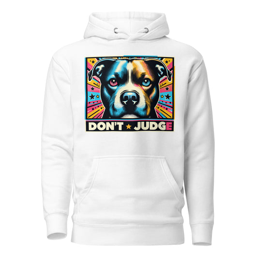 Comic Burst 'Don't Judge' Unisex Pitbull Hoodie - Pittie Choy