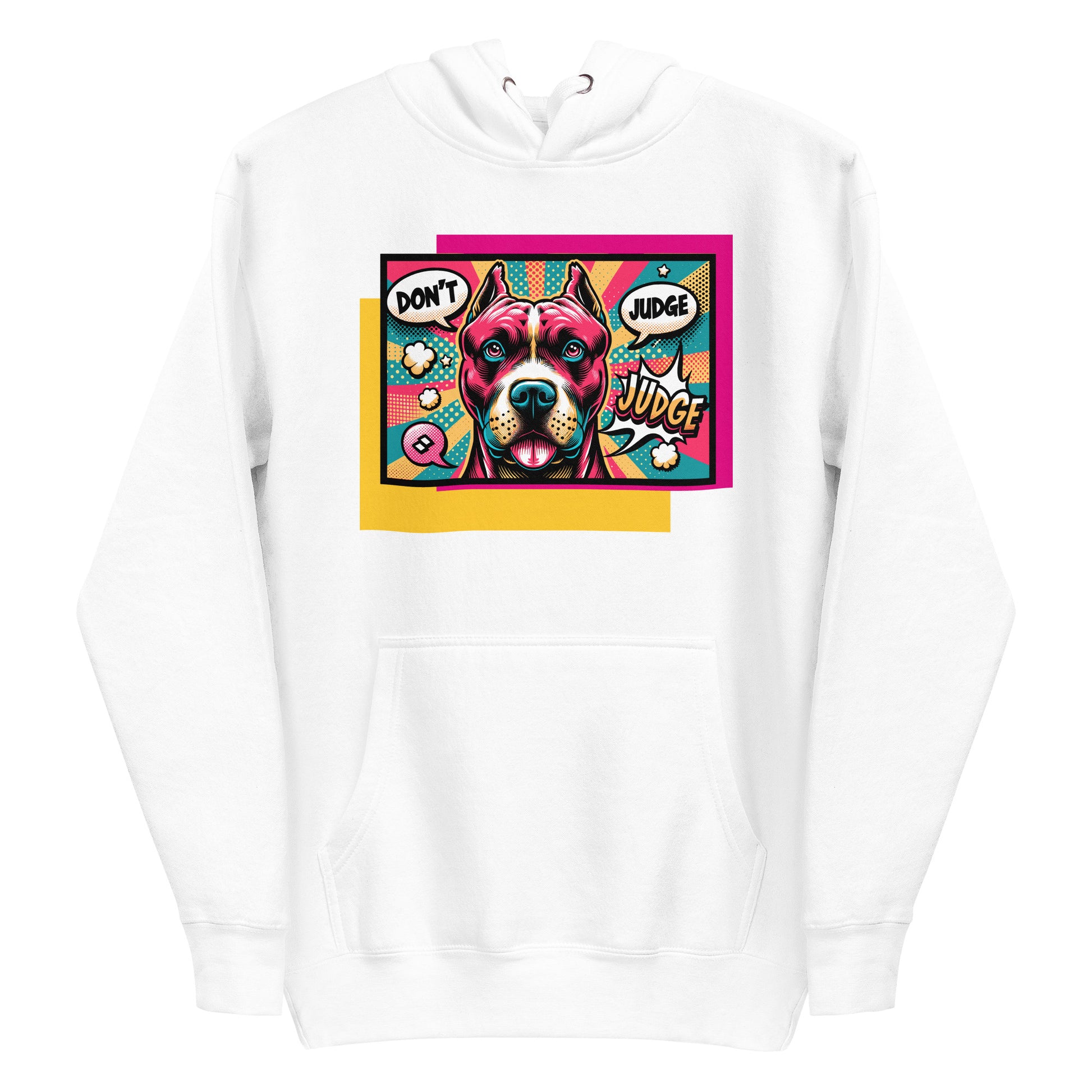 Pop Culture 'Don't Judge' Unisex Pitbull Hoodie - Pittie Choy