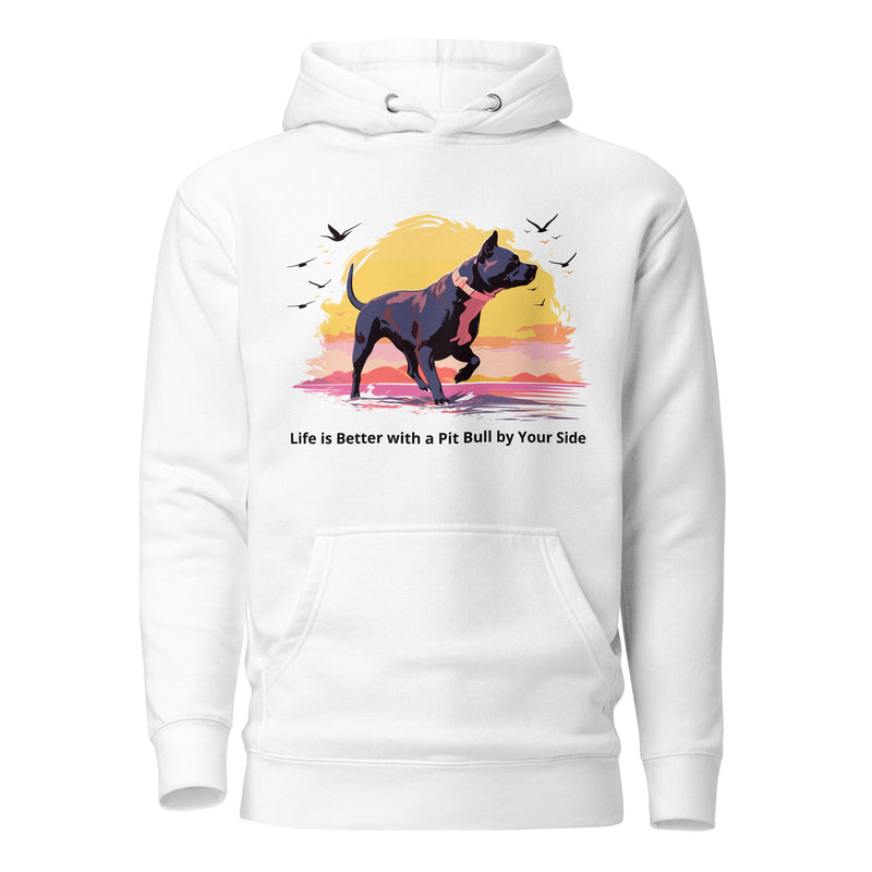 Life is Better with a Pit Bull by Your Side - Pitbull Silhouette Hoodie