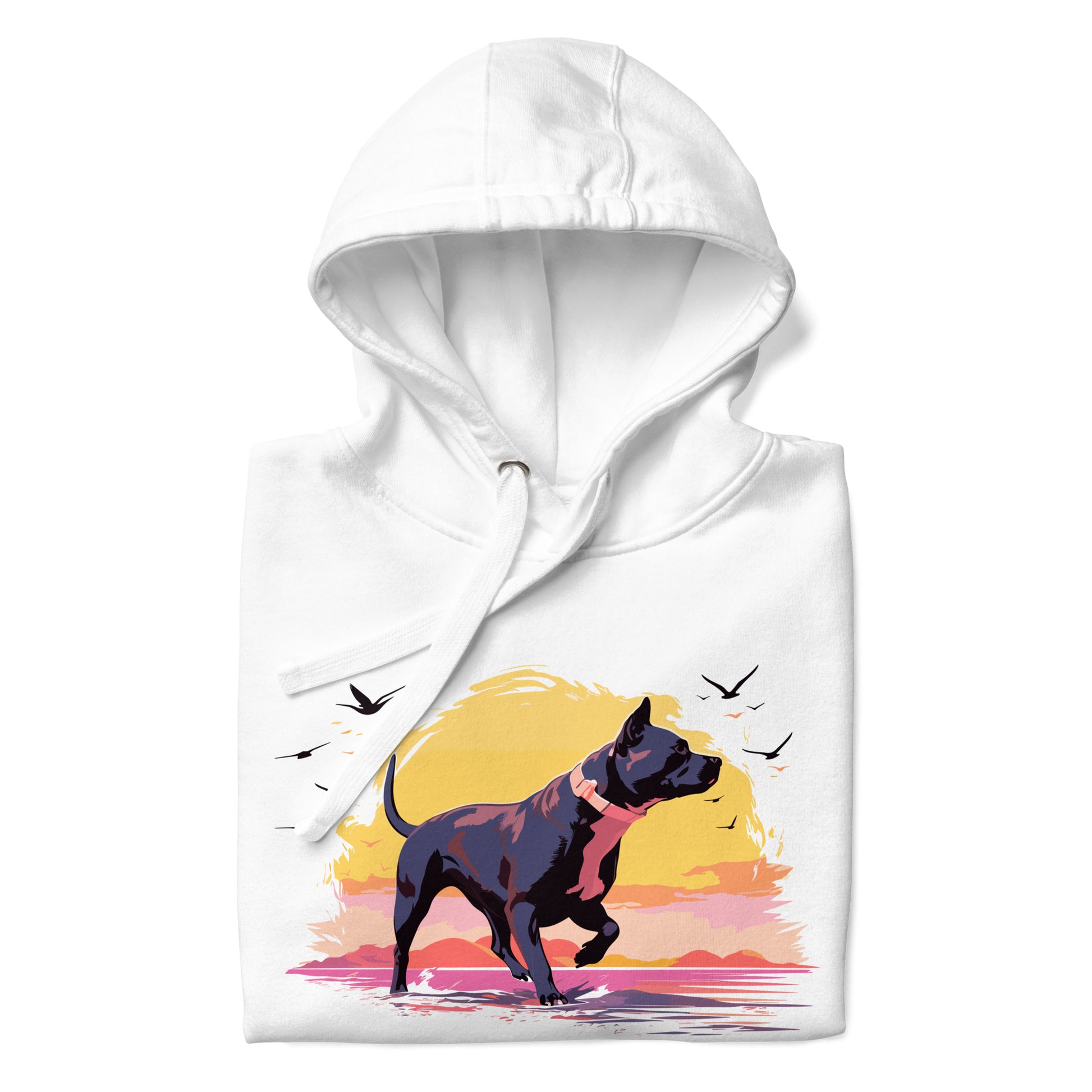 "Sunset Companion" - Pitbull Silhouette Hoodie - Pittie Choy
