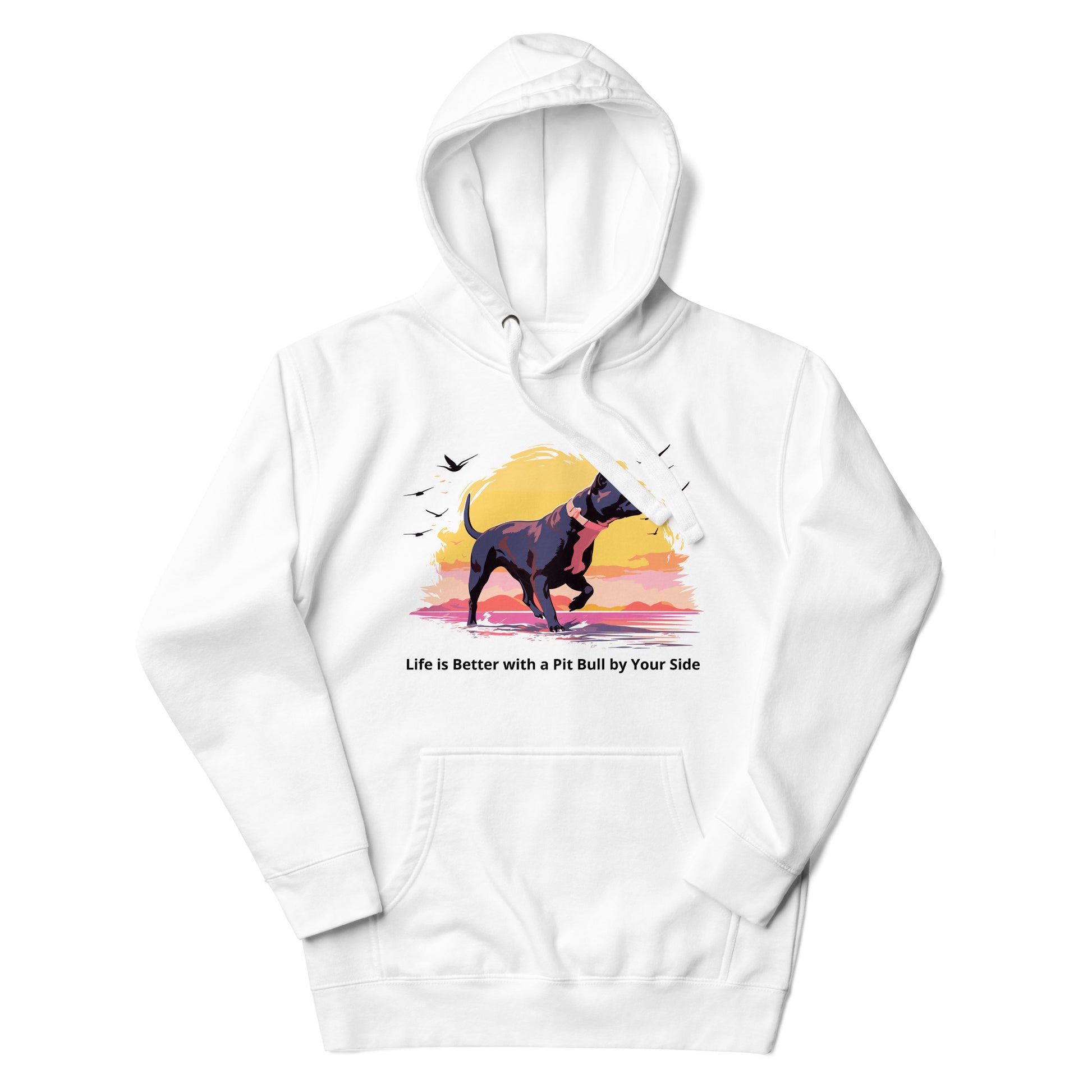 "Sunset Companion" - Pitbull Silhouette Hoodie - Pittie Choy