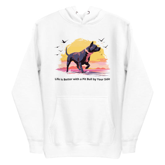 "Sunset Companion" - Pitbull Silhouette Hoodie - Pittie Choy