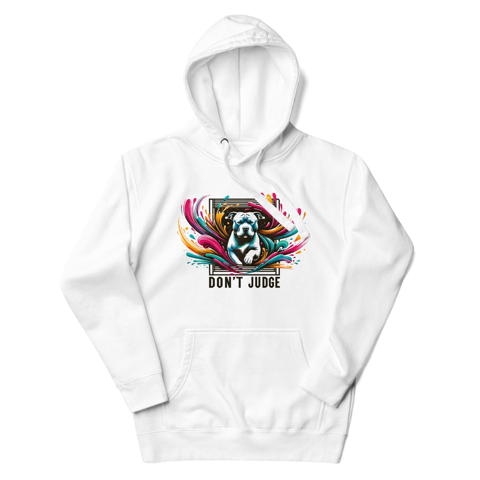 "Don't Judge" - Vibrant Pitbull Advocate Hoodie - Pittie Choy