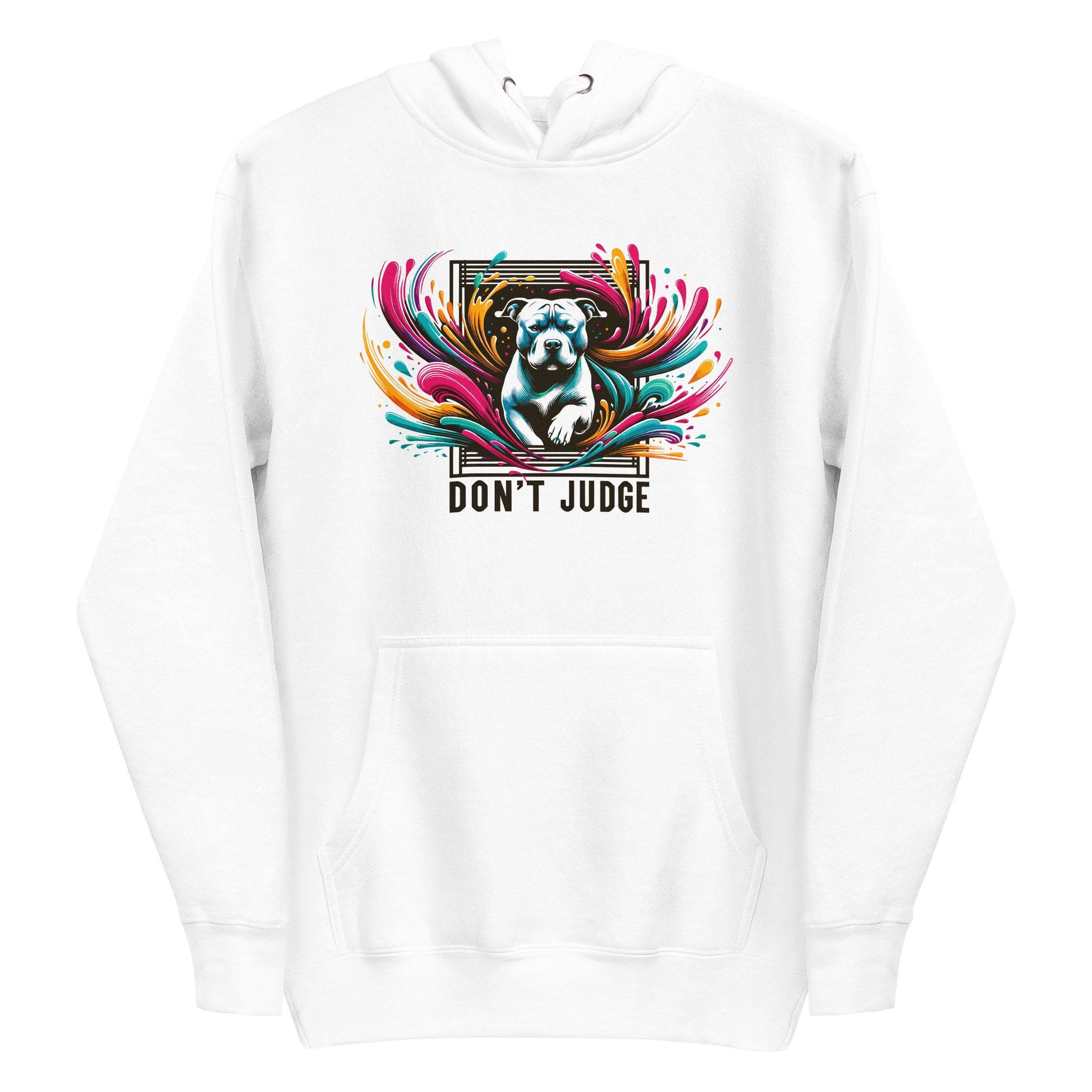 "Don't Judge" - Vibrant Pitbull Advocate Hoodie - Pittie Choy