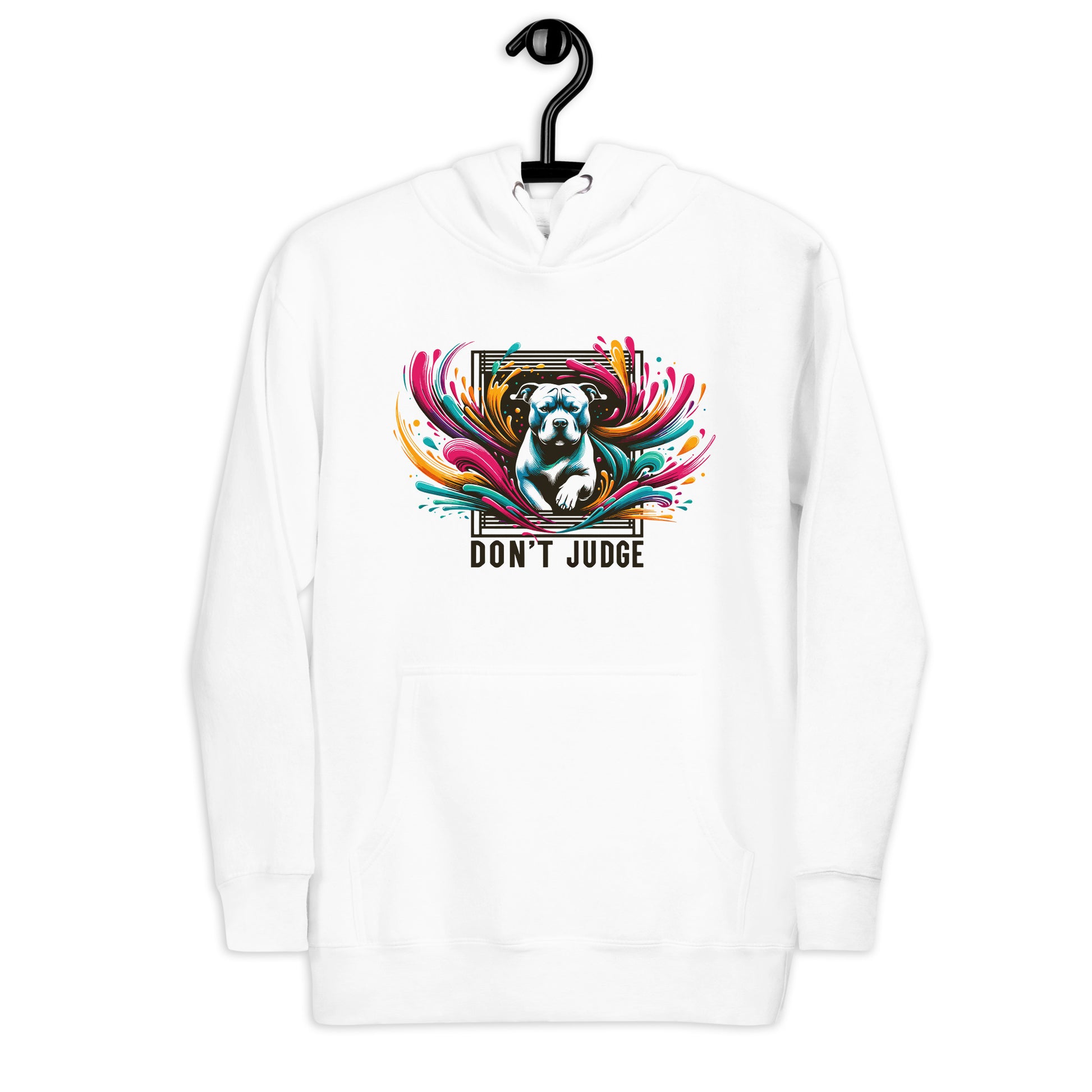 "Don't Judge" - Vibrant Pitbull Advocate Hoodie - Pittie Choy