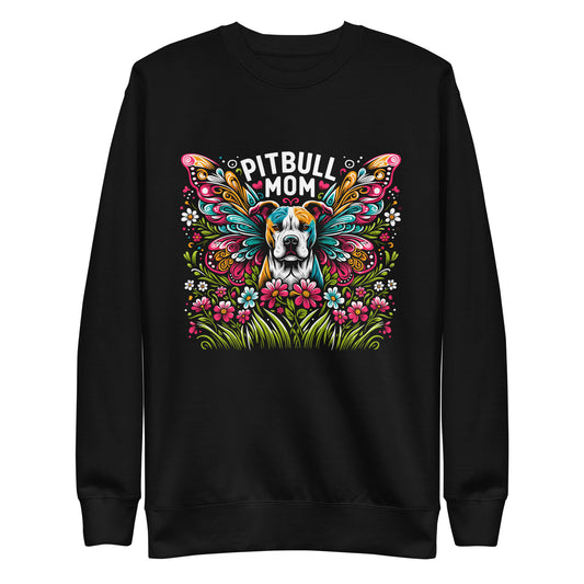 "Pitbull Mom" Enchanted Garden Premium Women's Sweatshirt - Pittie Choy