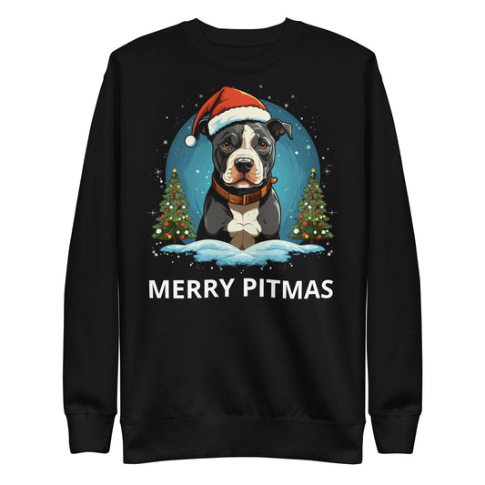 "Merry Pitmas" Pitbull Christmas Sweatshirt - Pittie Choy