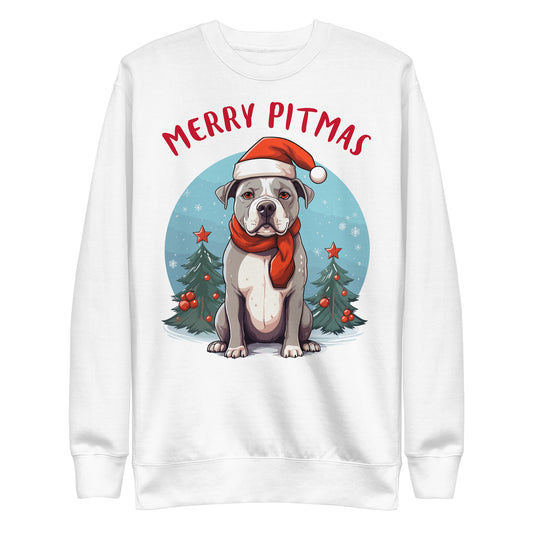 "Merry Pitmas" - Celebratory Pitbull Unisex Sweatshirt - Pittie Choy
