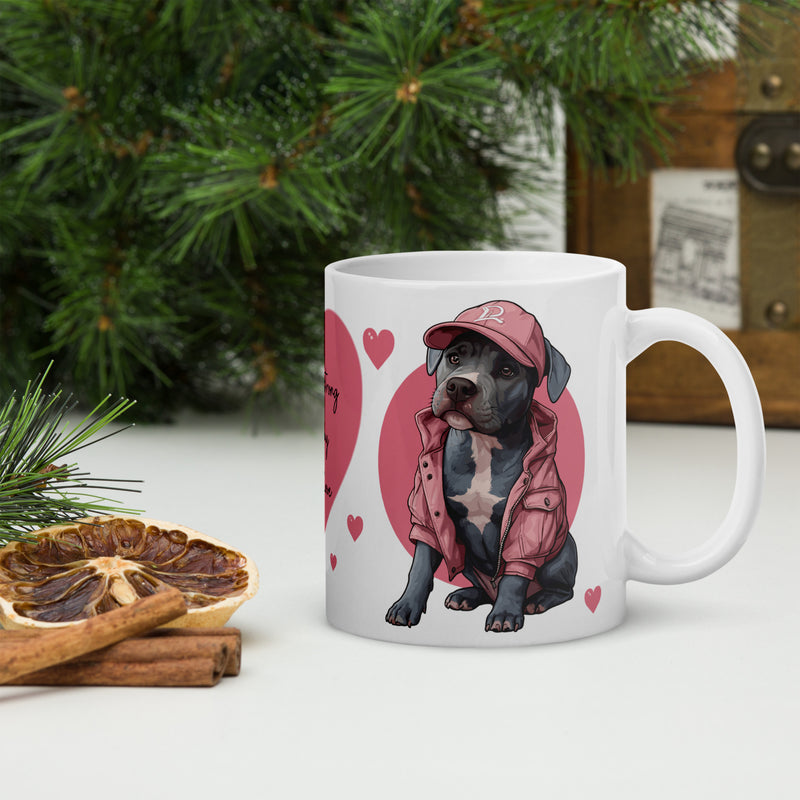 Pit Bull Coffee Mug - "Strong Coffee & Stronger Pit Bull Love"