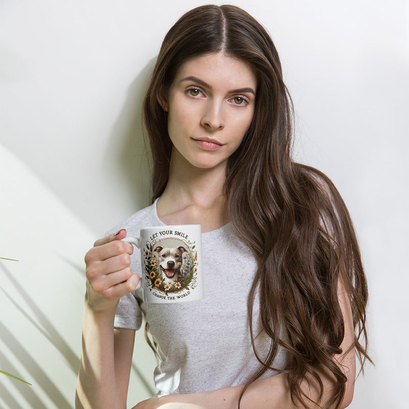 Pit Bull Mug "Let Your Smile Change The World"