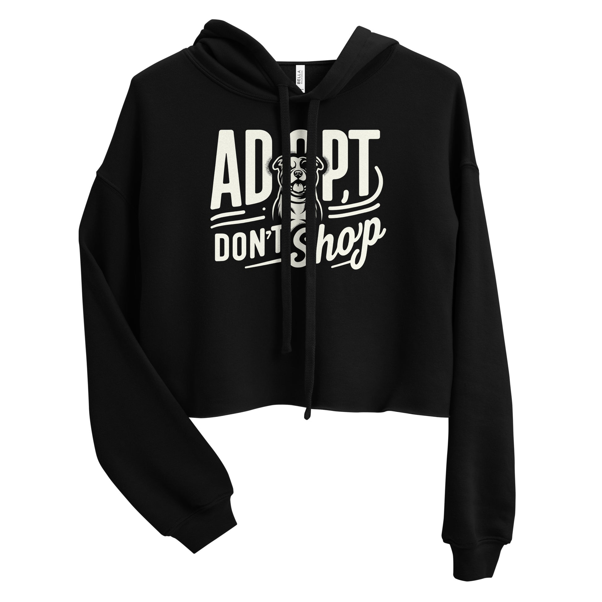 "Adopt, Don't Shop" Pitbull Crop Hoodie for Women - Pittie Choy