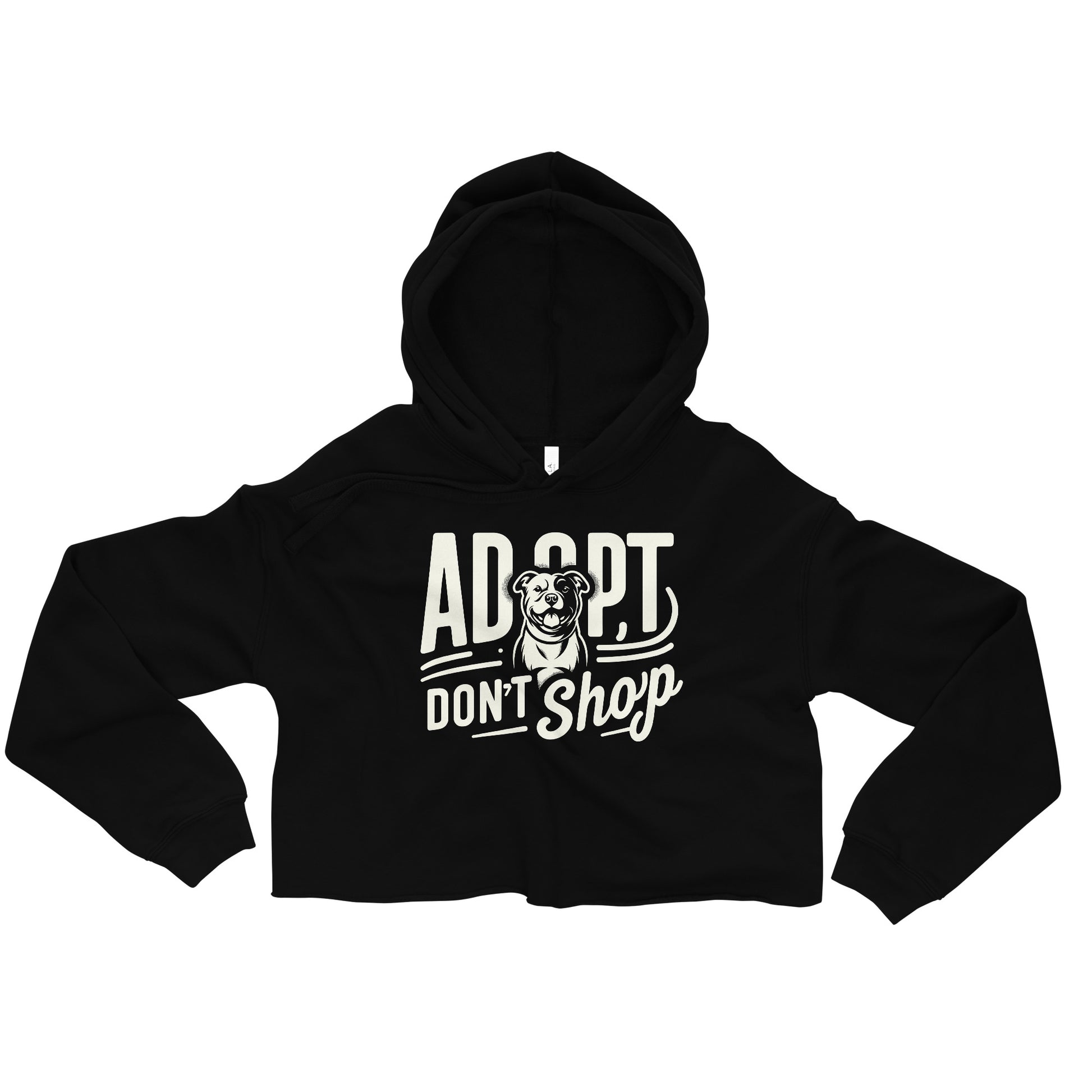 "Adopt, Don't Shop" Pitbull Crop Hoodie for Women - Pittie Choy
