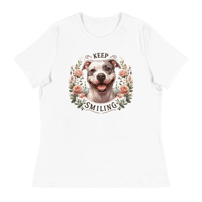 "Keep Smiling" Women's Pitbull T-Shirt - Pittie Choy