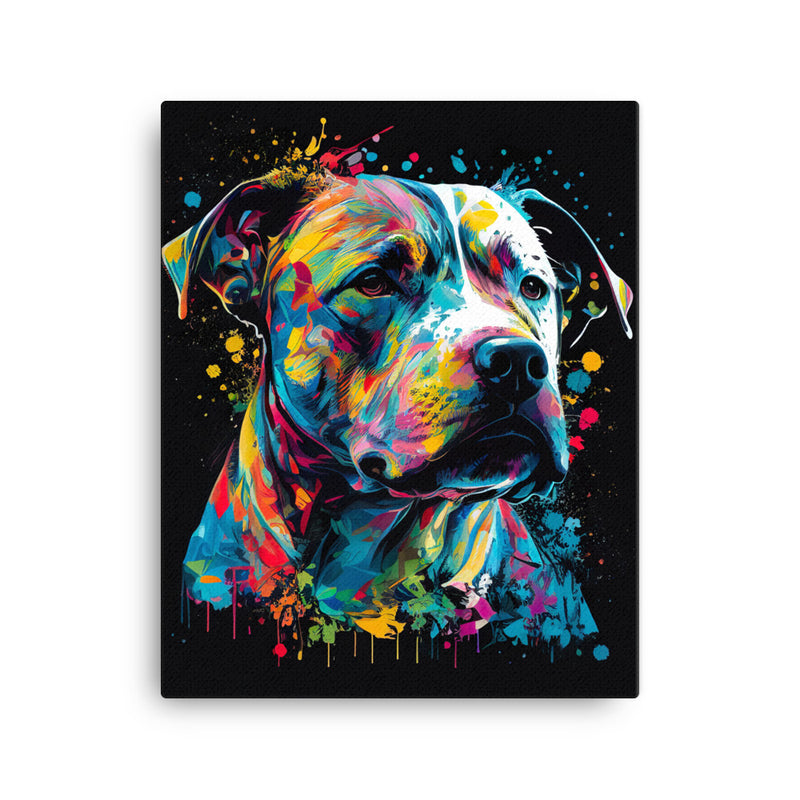 Colorful Pitbull Canvas Print